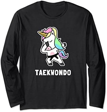 Unisex Long Sleeve TKD Taekwondo Unicorn Shirt Dabbing Tae Kwon Do Medium Black