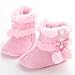 Voberry Baby Toddler Girls Knit Soft Winter Warm Snow Boot Fur Trimmed Pom Pom Boots (0~6 Month, Pink 2)