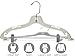 The Great American Hanger Company Clear Plastic Combo Hangers, Box of 100 Flat Ladies Hangers with Adjustable Cushion Clips and Chrome Swivel Hook