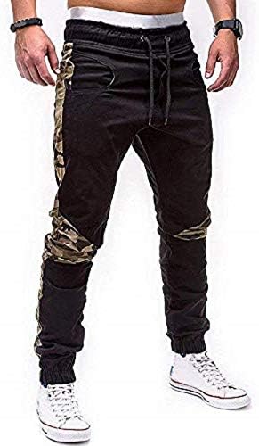 Mens Athletic Workout Sweatpants Casual Trousers with Cargo Pockets