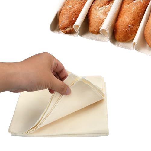 3 Piezas Paño Fermentación Pan,Reutilizable Tela Lino para Masa,Tela Lino para Cocció-Fácil de Limpiar,Toalla Levadura Pan Para Amantes de la Panadería Casera Hacer Baguettes (75 cm x 45 cm)