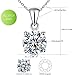Kigmay Jewelry 925 Sterling Silver Clear Cubic Zirconia Solitaire Pendant Necklace for Women, 16\