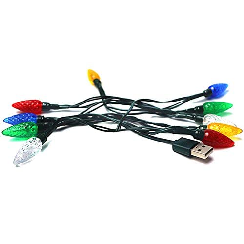 FW ZONE USB Christmas Light Phone Charger Cable,Multicolor 10LED 50inch
