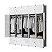 KOUSI Portable Closet Wardrobe Closet Clothes Closet Bedroom Armoire Storage Organizer with Doors, Spacious & Sturdy, Extra Space & Durable Black, 10 Cubes 5 Hanging Clothes