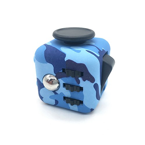 CHIRISEN Fidget Cube Relieves Stress And Anxiety for Children and Adults Anxiety Attention Toy (Camo Blue)