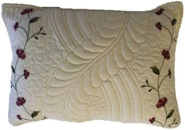 Nostalgia Tatum 100-Percent Cotton Fabric 100-Percent Polyester Fiber Fill Oblong Decorative Pillow with Embroidery