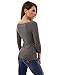 PattyBoutik Women Boat Neck Raglan 3/4 Sleeve Blouse (Heather Gray Small)