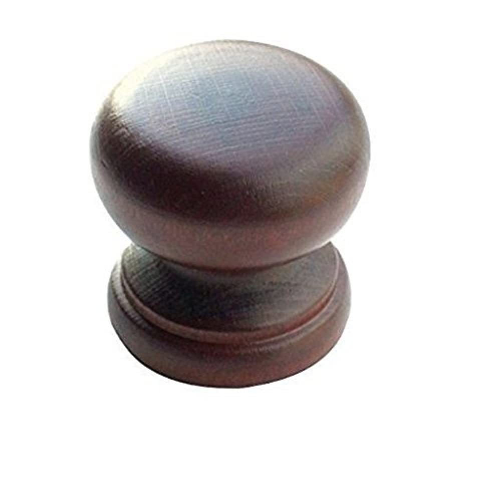 Merriway BH05192 (4 Pcs) Cupboard Door/Drawer Knob Pine Drilled Mahogany Finish 35mm - Pack of 4 Pieces