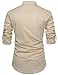 NEARKIN (NKNKN350 Beloved Men Henley Neck Long Sleeve Daily Look Linen Shirts Beige US XL(Tag Size XL)