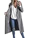 Auxo Women Trench Coat Long Sleeve Pea Coat Lapel Open Front Long Jacket Overcoat Outwear Grey US 8-10/ASIAN L
