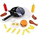 Liberty Imports Fast Food Playset with Cooking Pan and Spatula - 25-Piece Kitchen Pretend Play Toy Set for Toddlers Kids (Cheese Burger, Hotdog, Chicken, Condiments and More)