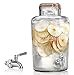 Durable Glass Beverage Drink Dispenser with Locking Clamp Lid - 2 Gallon - Stainless Steel Leak Free Spigot Included - Home Bar & Party Thick Glass Jug Centerpiece - Nantucket
