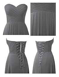 Alicepub Vestido de dama de honor de gasa plisado Vestido largo de fiesta de noche para mujer Maxi