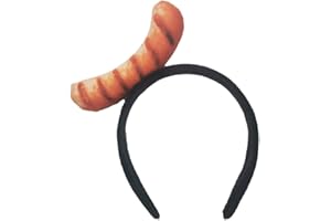 VIGUEUR Hot Dog Headband, Funny Food Costume Hat, Polyester, Red, One Size, Halloween Hotdog Themed Gift