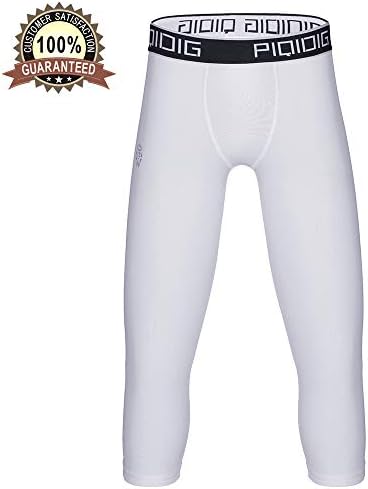 Youth Boys Compression Pants 3/4 Basketball Tights Sports Capris Leggings
