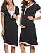 Ekouaer Womens Maternity Nursing Pajama Set Breastfeeding Pjs Black M