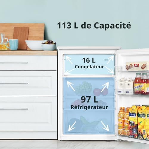 RCD113WH3EU(E) Réfrigérateur 1 Porte avec Tiroir Blanc 113L