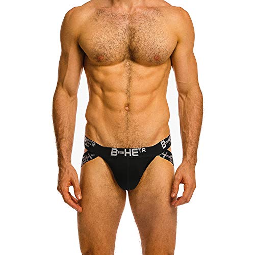 image for BSHETR Men's Jockstrap Athletic Supporters 3-Pack Classic Cotton Low R