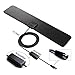 TV Antenna, ANTV Indoor Antenna with Amplified Signal Booster Device, 40 Mile Range, High Performance 10Ft Coaxial Cable, HDTV Antenna Free for 1080p 4K Read, Piano Black,1-Pack (Upgrade Version)
