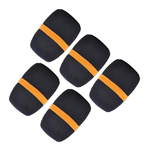 Vogueing Tool Handheld Microphone Windscreen Microphone Cover Foam 35MM Stage Mic Pop Filter Windshield Muffler Black (Pack of 5)