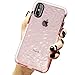 SUBESKING Compatible for iPhone Xs Max Case,Cute Crystal Clear Slim Fit 3D Diamond Pattern Soft TPU Anti-Scratch Shockproof Protective Phone Cover Cases for Women Girls(Pink)