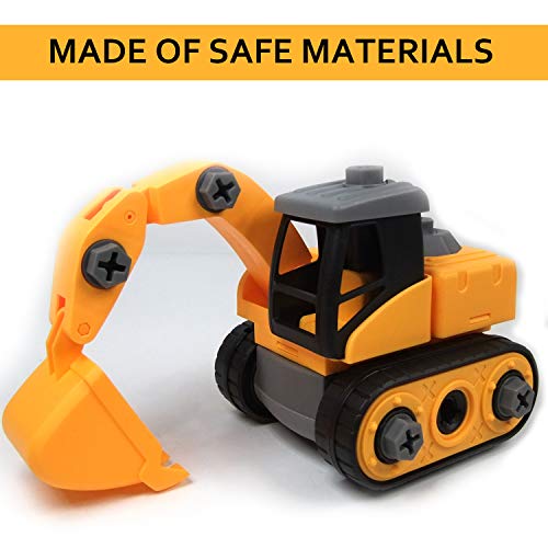 WisToyz Take Apart Toys, Toy Vehicles, Assembly Toy Excavator Constructions Set, Building Vehicle Play Set Screwdriver, Ideal Educational Toy Toddlers, Boys & Girls Aged 3, 4, 5, 6 - Thumbnail 3