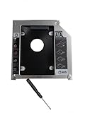 ZXUY Hard Drive SATA 2nd HDD Caddy Tray for Unibody 9.5mm Laptop CD/DVD-ROM Drive Slot (Replacement Only for SSD and HDD)