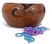 Yarn Bowl - Wooden, Handmade, Portable Yarn Holder WITH Stitch Markers Bundle - 6