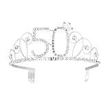 Frcolor 50th Birthday Tiara Bling Rhinestone Tiara 50th Birthday Crown for Hair Decoration