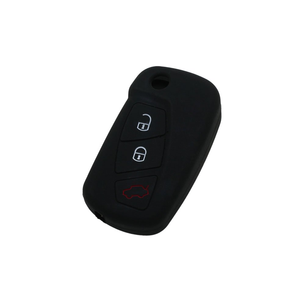 BROVACS Silicone Cover Protector Case Holder Skin Jacket Compatible with FORD 3 Button Flip Remote Key Fob CV9700 Black