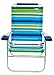 RIO Brands 15 Inch Portable Folding Lightweight Cushioned Beach/Backyard Chair with Durable Aluminum Frame, Blue/Green (4 Pack)