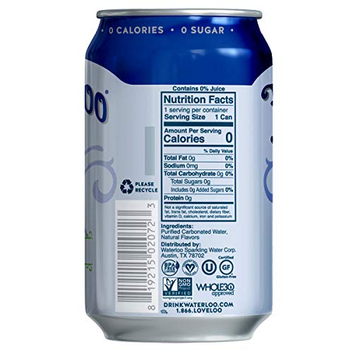 Waterloo Sparkling Water, Blueberry Naturally Flavored, 12 Fl Oz Cans