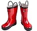 OAKI Kids Waterproof Rain Boots with Easy-On Handles, Fiery Red, 12T US Toddler