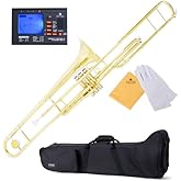Mendini MTB-40 Intermediate B Flat Tenor Valve Trombone with Monel Valves