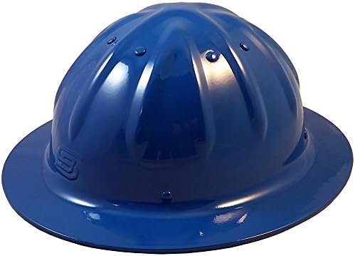 Original SkullBucket Aluminum Hard Hats, Full Brim with Ratchet Suspensions Blue