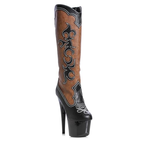 Ellie Shoes Women's Charlie Stiletto Cowgirl Boot, Brown, 10