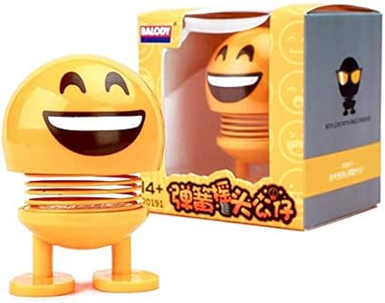 INDOSELECTION Action Spring Shaking Head Doll Novelty Cute Emoticon Shaking Head Dancing Toy, Car Interior Dashboard Decoration Accessories Creative Kids Gift
