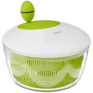 Leifheit Slacentrifuge Colour Edition classic green voor rechts- en linkshandigen, slakom om te serveren, keukenhulp in…