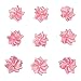 40 Pack Satin Ribbon Flowers Bows 1.1in Rhinestones Party Wedding Supply Home Decor DIY Craft (Pink)
