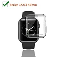 Apple Watch Case, Apple Watch Screen Protector, Full Coverage TPU iWatch Case, Scratch Proof iWatch Screen Protector for Apple Watch Series 1/2/3 (42)