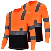 AK A-KSAFETY High Visibility Reflective Breathable Construction Work Safety Shirt - Long Sleeve Hi Vis Shirt
