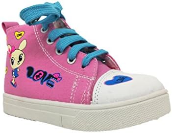 TeeniTiny Casual Baby Girl Canvas Sneakers/Casual Shoes/Sneakers - Pink, Red & Blue (2-4 Years)