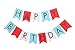 Pink Happy Birthday Banner for boys, girls and adults, Colorful Party Decorations from Paper, Blue, Red and White Pennants with Golden Letters