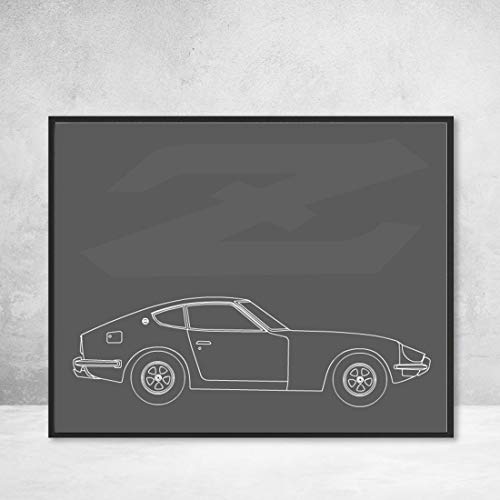 Custom Car PostersDatsun 240Z 260Z 280Z Outline Print Wall Art Decor Handmade Z Car Nissan S30-8x10" Satin Print (Unframed)