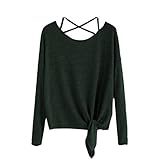 Solid Color Long Sleeve Clearance Ladies Cross Top