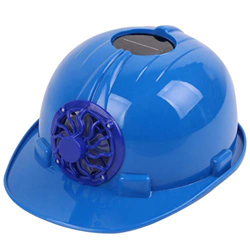 Sunny&Love 2018 New Ultimate Solar Powered Cooling Fan Safety Helmet Work Hard Cap Hat (Blue)