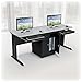 Balt LX 72 Double Workstation, 72 Inch Wide, Locking CPU Holder, Gray (90107)