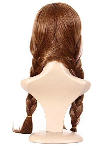 Anogol Free Hair Cap +Movie Cosplay Wig Party Wigs Brown Braid Wig Halloween Wig(Brown,1-Pack)