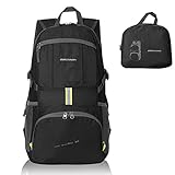 ORICSSON Unisex Rated 35L Durable Lightweight Foldable Backpack Waterproof Handy Daypack (Black-II, 35L)