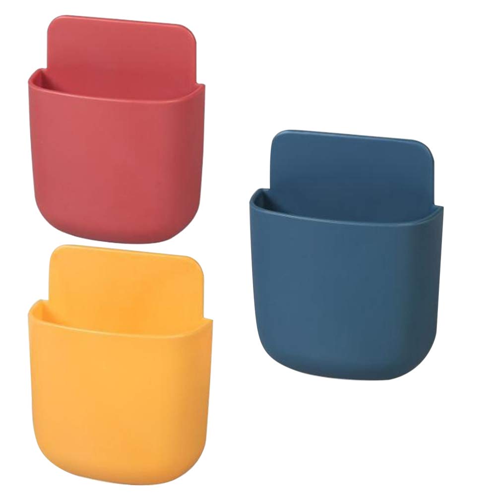 TOPBATHY 3-Piece Remote Control Holder Organiser Wall Mount Organiser Media Organiser TV Remote Control Storage Box